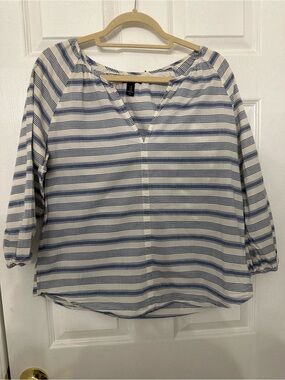GAP Blue and White Striped Peasant Tunic‎